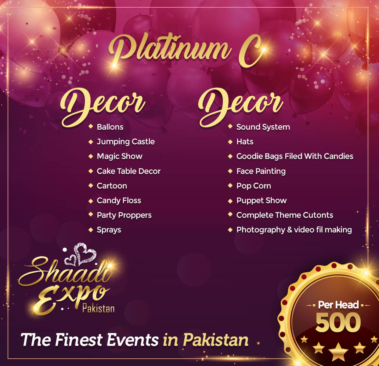 Packages - Shaadi Expo Pakistan